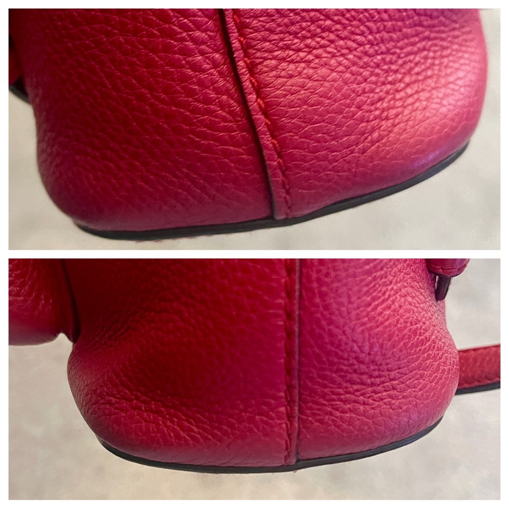 Gucci Bamboo 387149 Small Backpack w/Tassels Pebbled Leather Vintage Raspberry - Picture 16 of 16